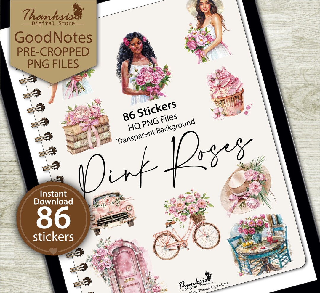 Everiday Digital Stickers Book, Goodnotes Sticker Book, Pre Cropped for ...
