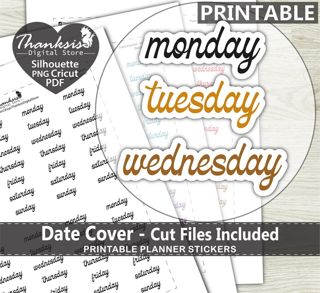 Date Cover Printable Planner Stickers, Erin Condren Planner Stickers ...