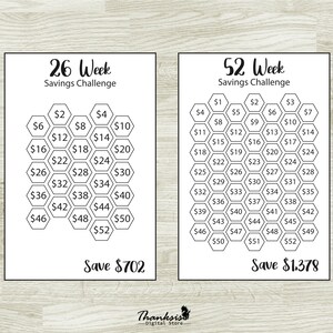 Savings Challenge Printable Money Saving Challenge Savings - Etsy
