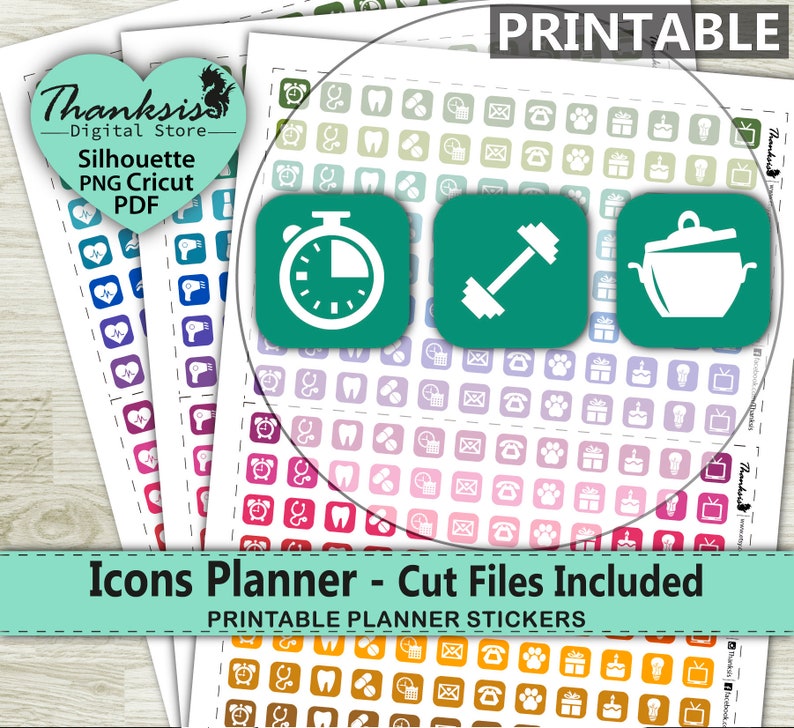 2019 Monthly Header Icons Life Planner Stickers Erin Condren 20pcs PP383D