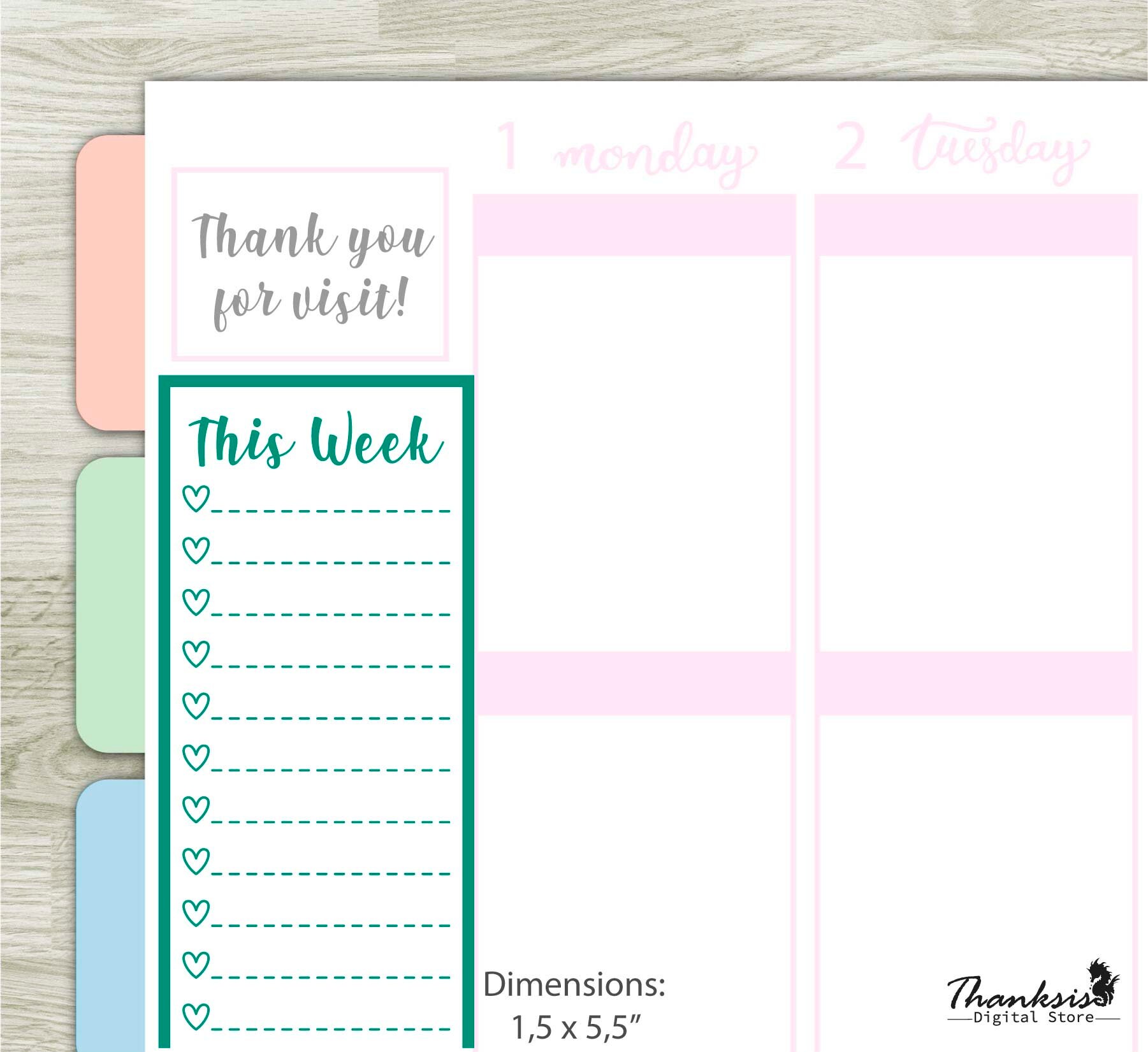 Sidebar Printable Planner Stickers Erin Condren Planner | Etsy