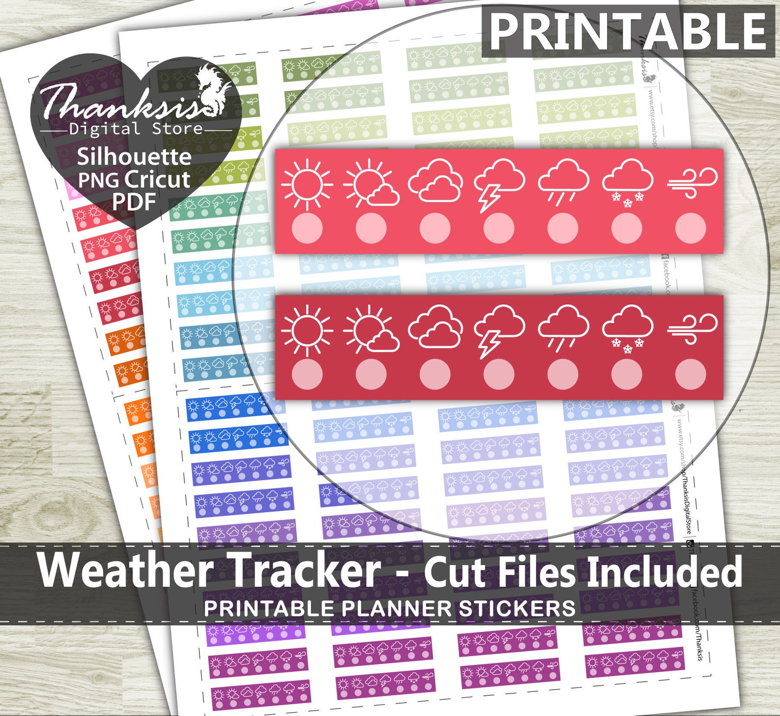 Weather Tracker Printable Planner Stickers Erin Condren Etsy Australia