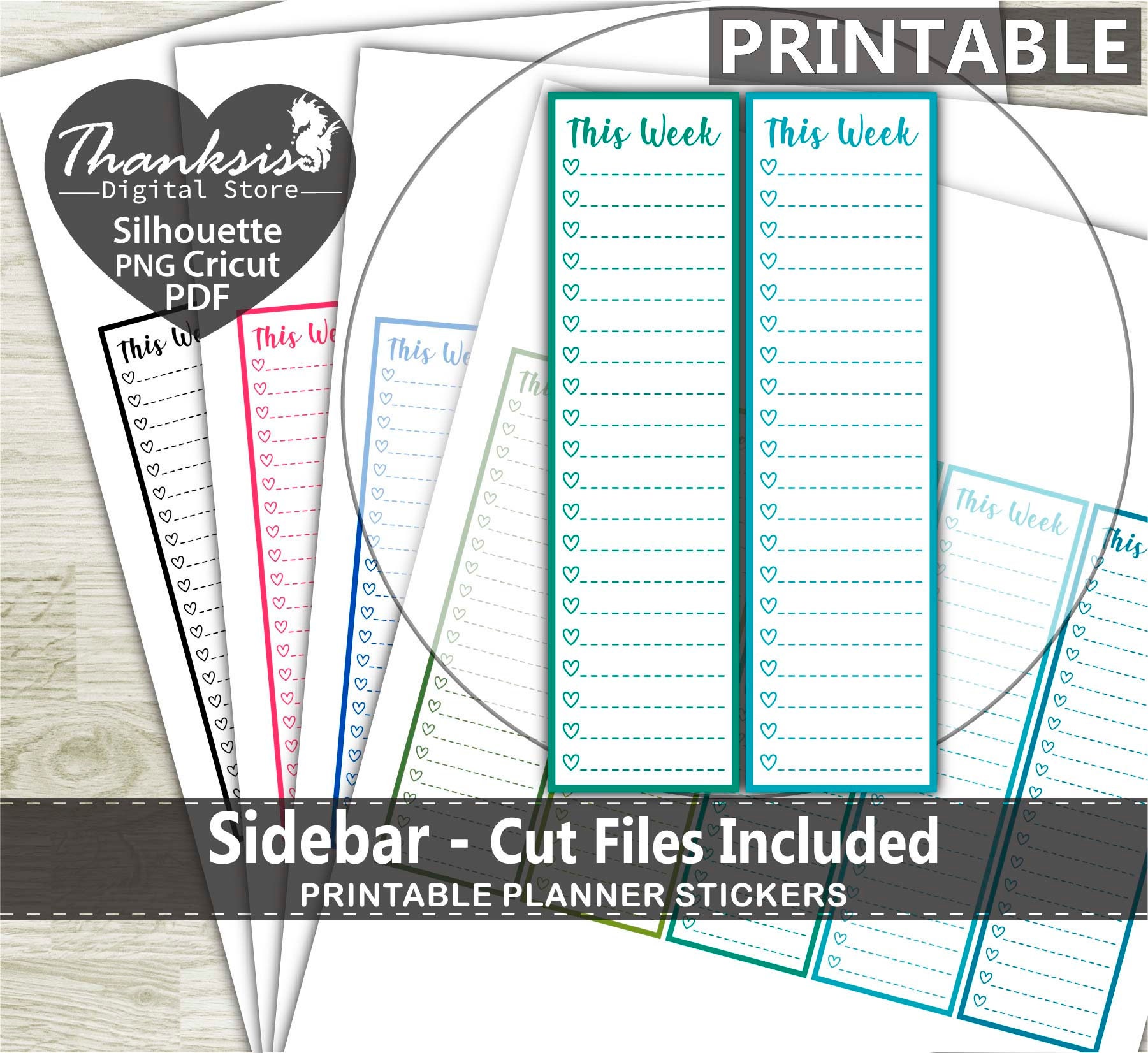 Sidebar Printable Planner Stickers