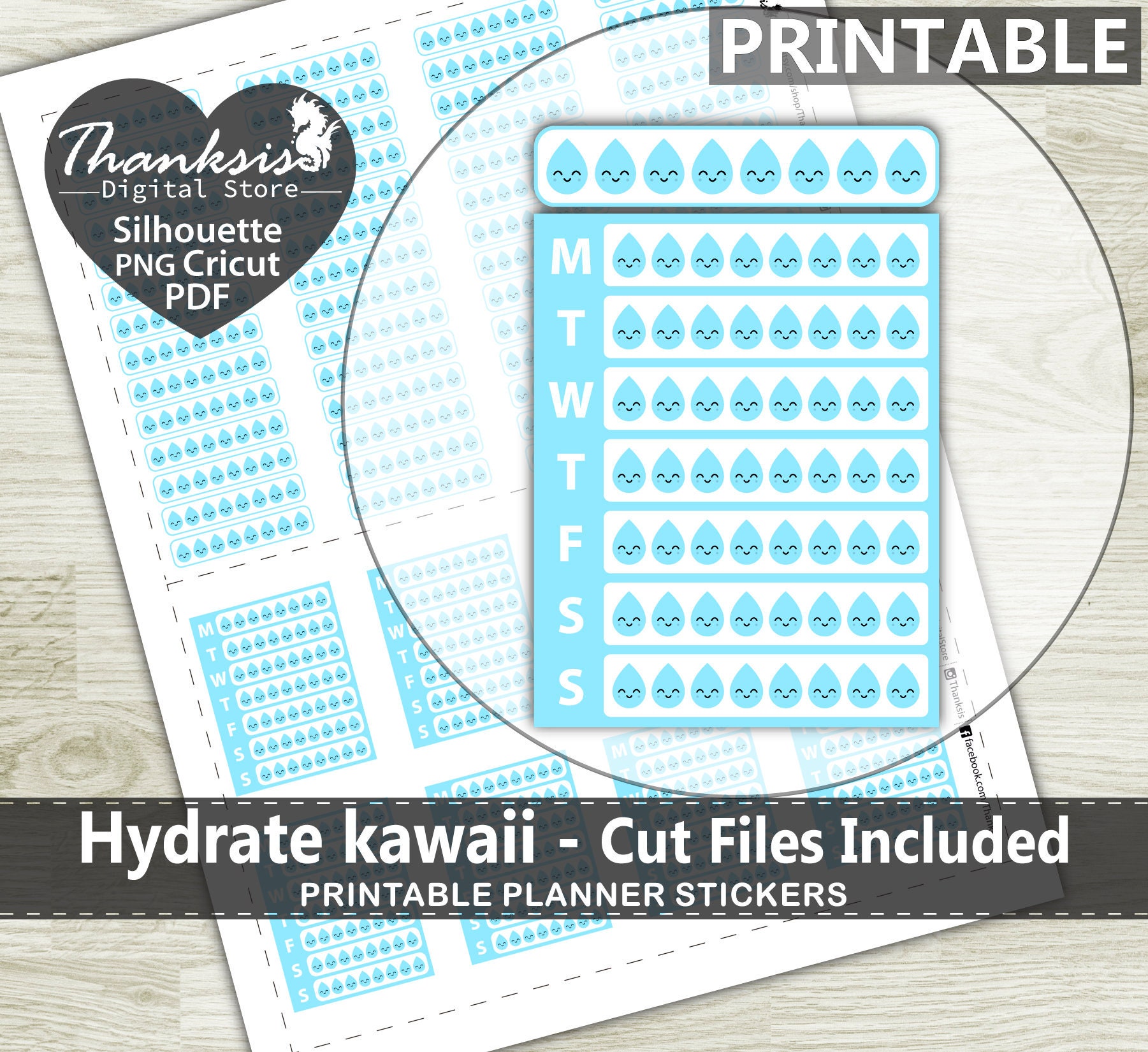 70% OFF Sale Hydrate Printable Planner Stickers Erin Condren | Etsy