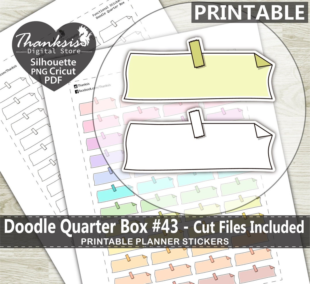 Doodle Quarter Box 43 Printable Planner Stickers Erin - Etsy