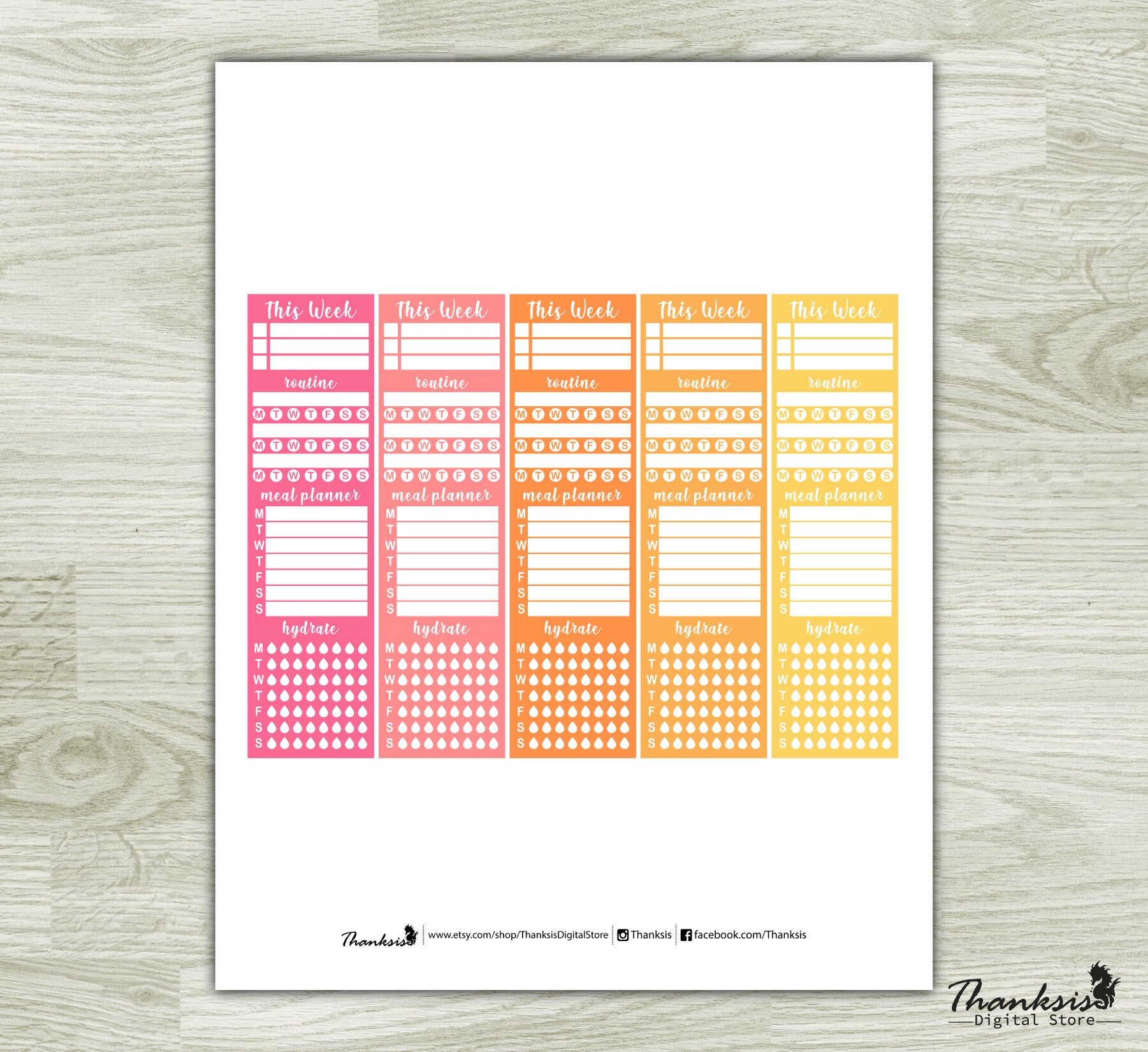 Sidebar Printable Planner Stickers Erin Condren Planner - Etsy