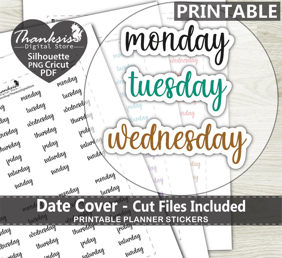 Date Cover Printable Planner Stickers, Erin Condren Planner Stickers ...