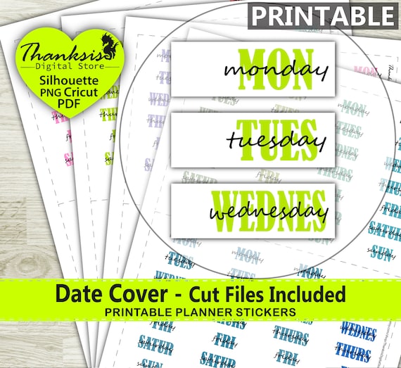 Date Cover Printable Planner Stickers Erin Condren Planner - Etsy