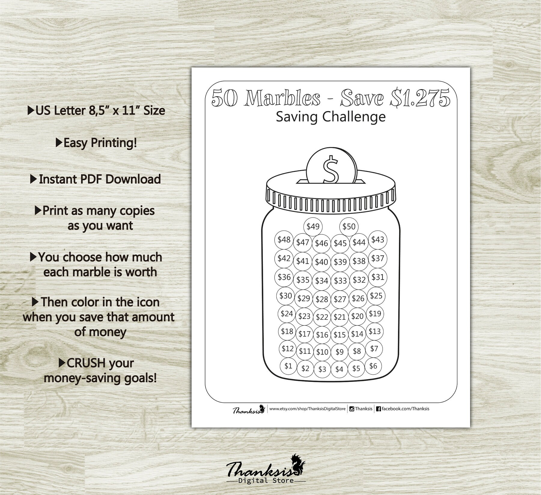 Savings Challenge Printable Money Saving Challenge Monthly Etsy Savings Challenge Printable Money Saving Challenge Monthly Etsy