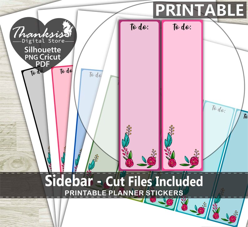 Sidebar Printable Planner Stickers Erin Condren Planner - Etsy
