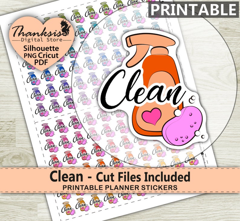 Clean Printable Stickers Erin Condren Planner Stickers Cut Files 70/% OFF Sale Clean Printable Planner Stickers