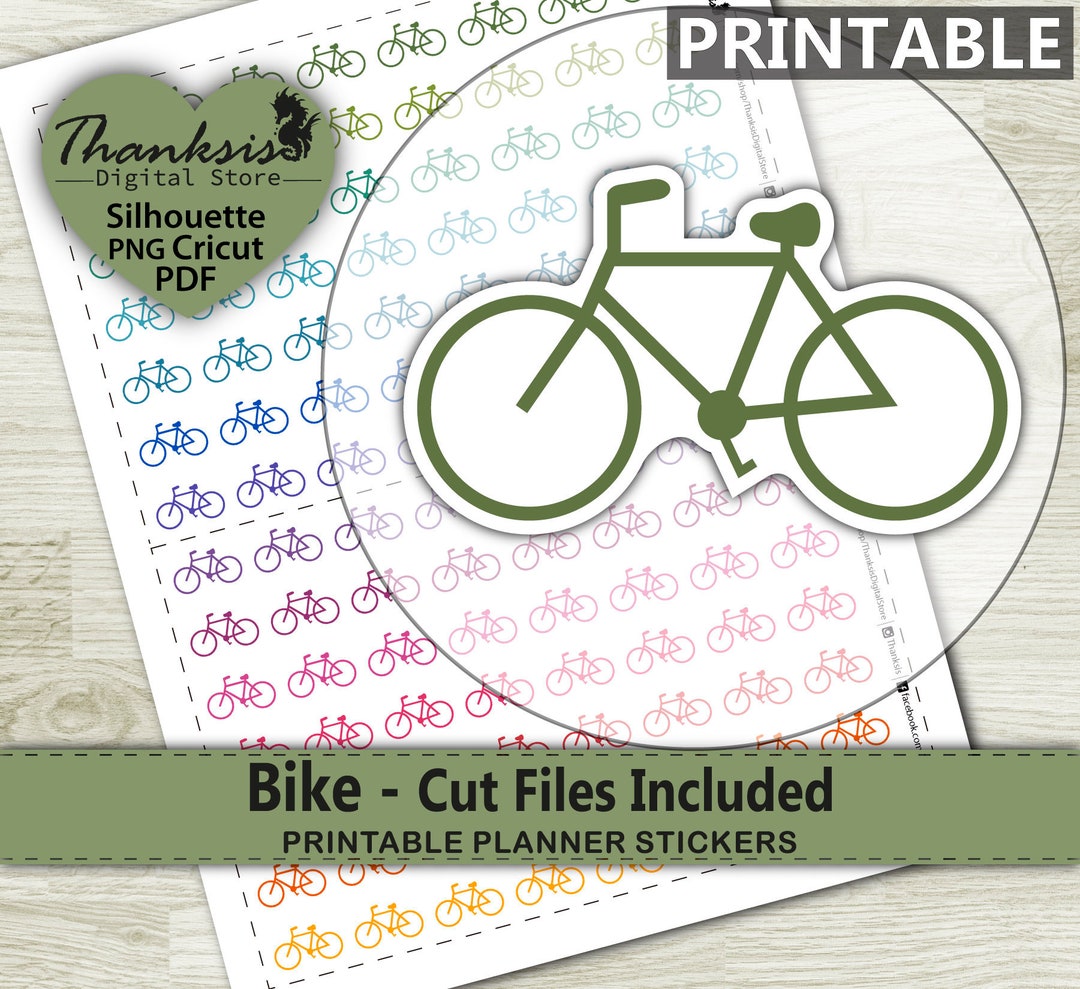 Bike Printable Planner Stickers Erin Condren Planner - Etsy