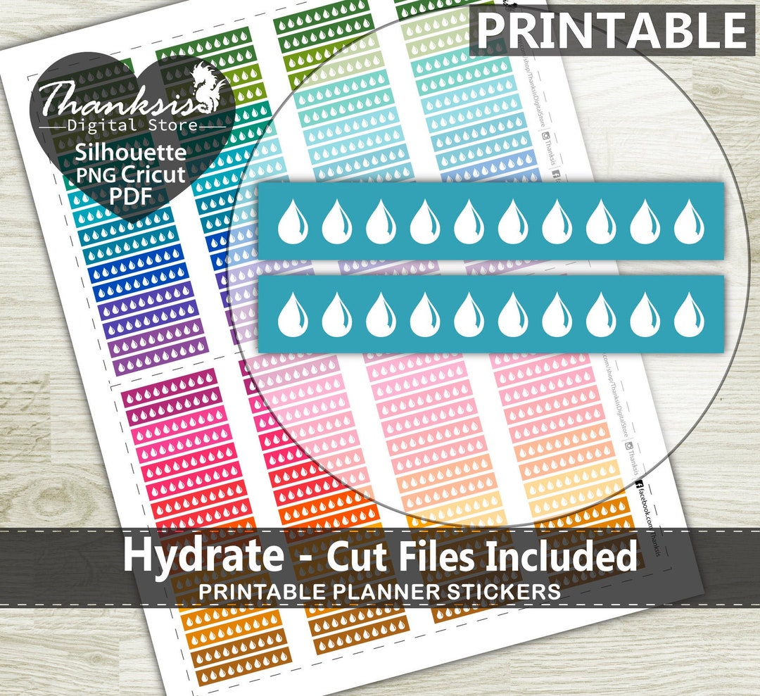 Hydrate Printable Planner Stickers, Erin Condren Planner Stickers ...