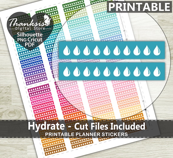 Hydrate Printable Planner Stickers Erin Condren Planner - Etsy