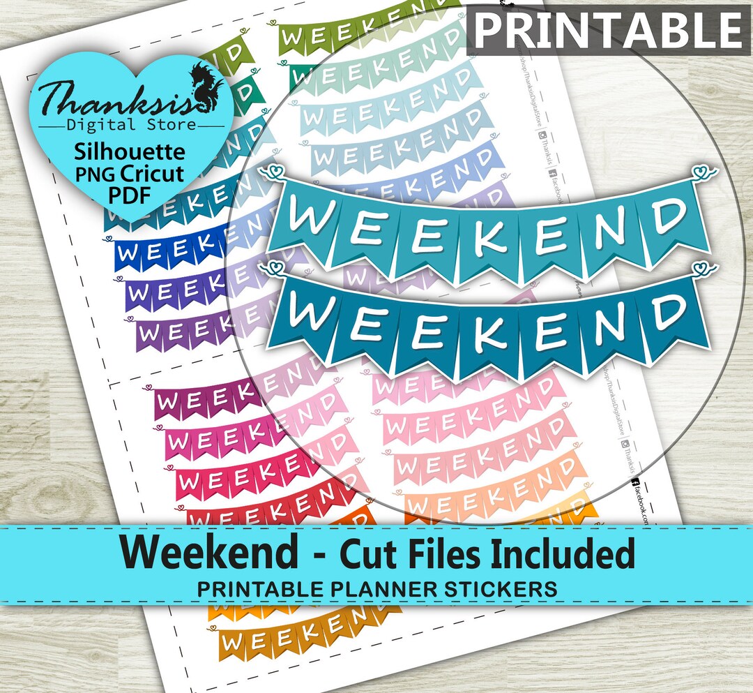 Weekend Printable Planner Stickers, Erin Condren Planner Stickers ...