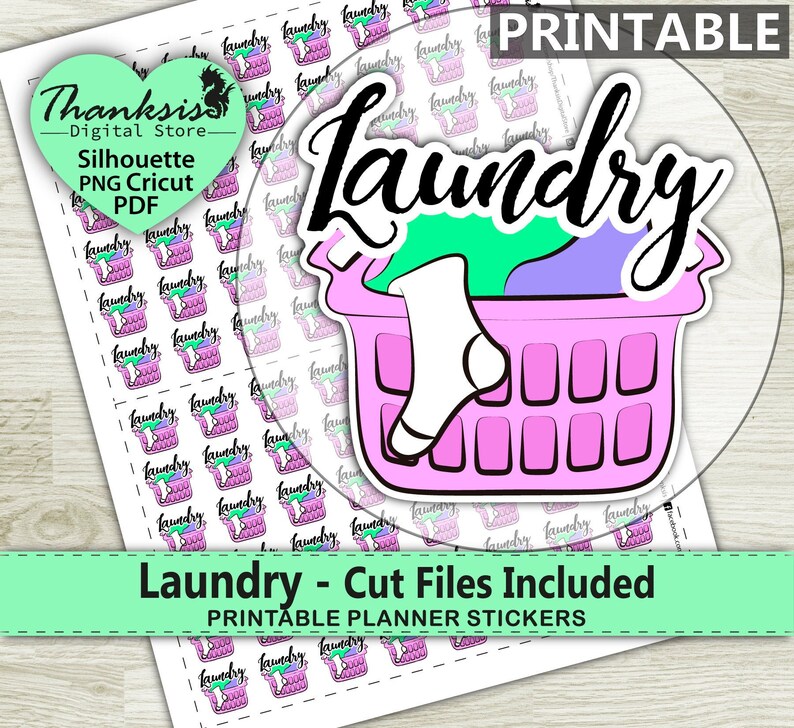 Laundry Printable Planner Stickers Erin Condren Planner Etsy