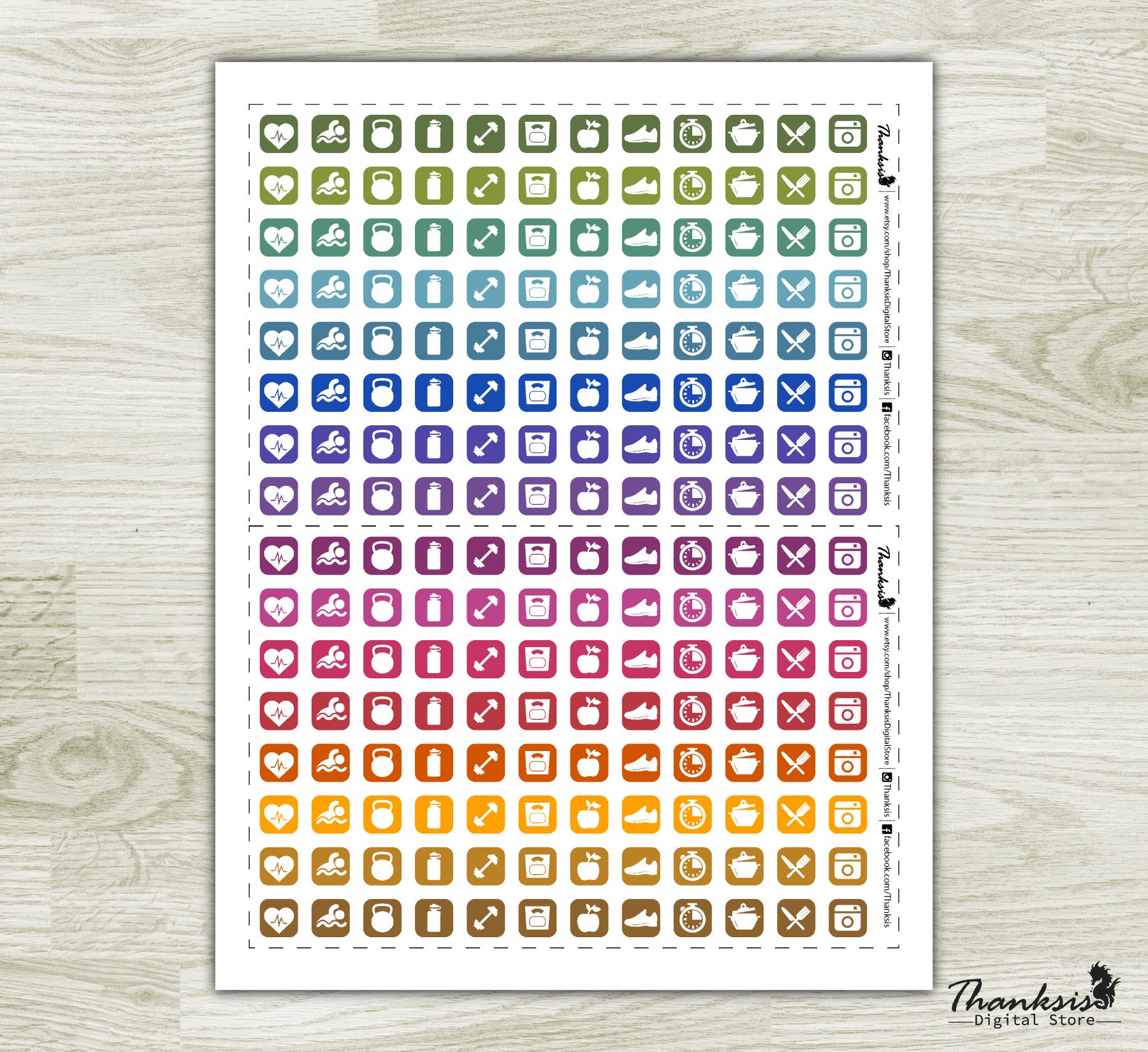 Icons Planner Printable Planner Stickers Erin Condren Planner - Etsy