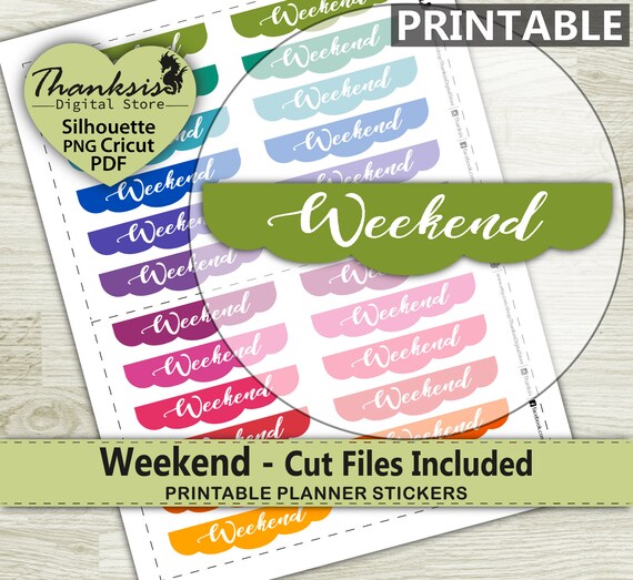 Weekend Printable Planner Stickers Erin Condren Planner | Etsy