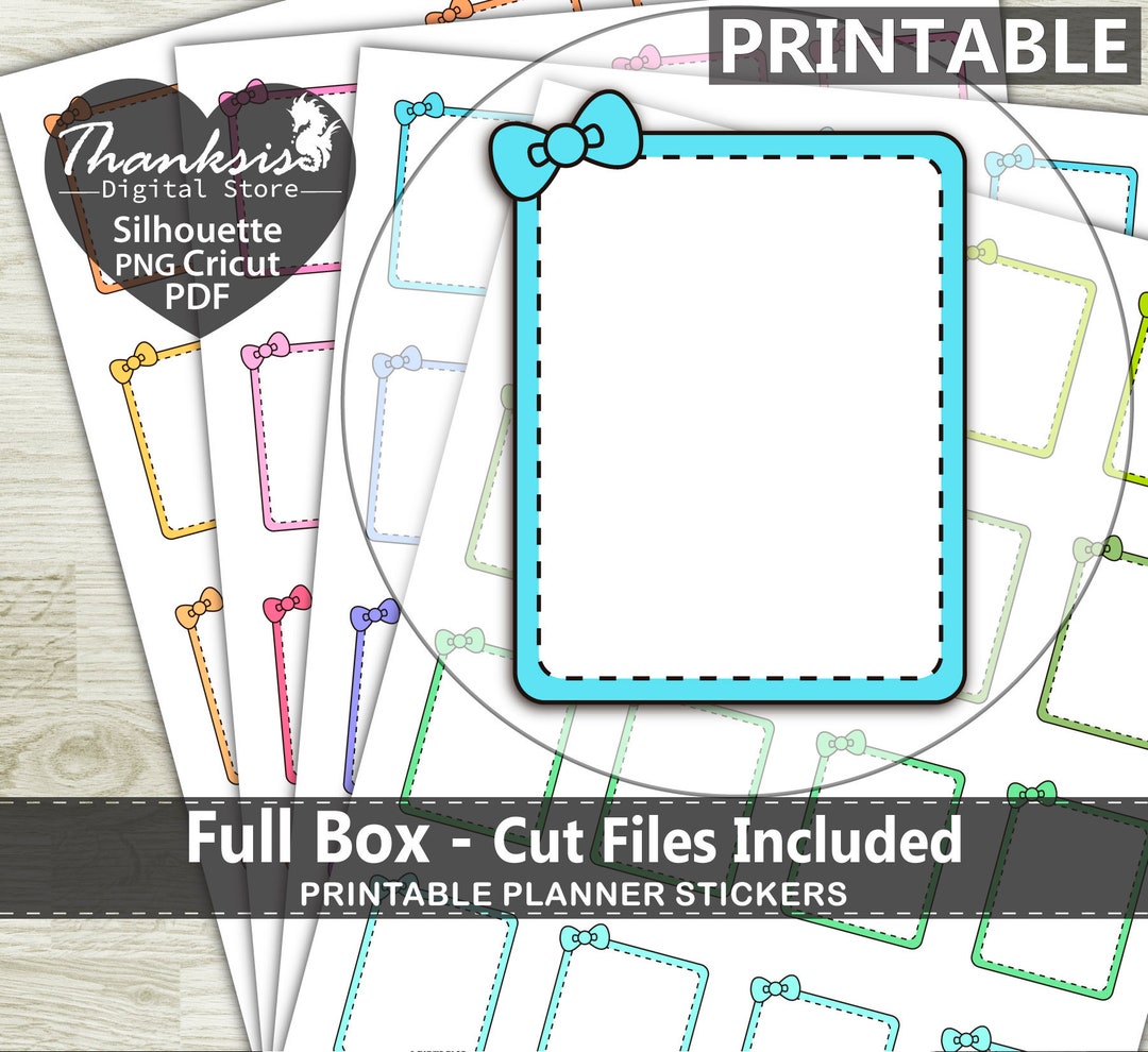 Bow Full Box Printable Planner Stickers, Erin Condren Planner Stickers ...