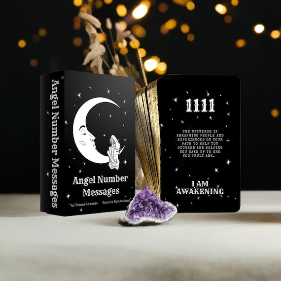 Angel Number Messages Oracle Deck | Gold Gilded Edge Affirmation Cards for Guidance & Manifestation | Scorpio Mystic Angel® Original