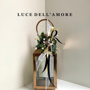 White, gold and black lantern topper