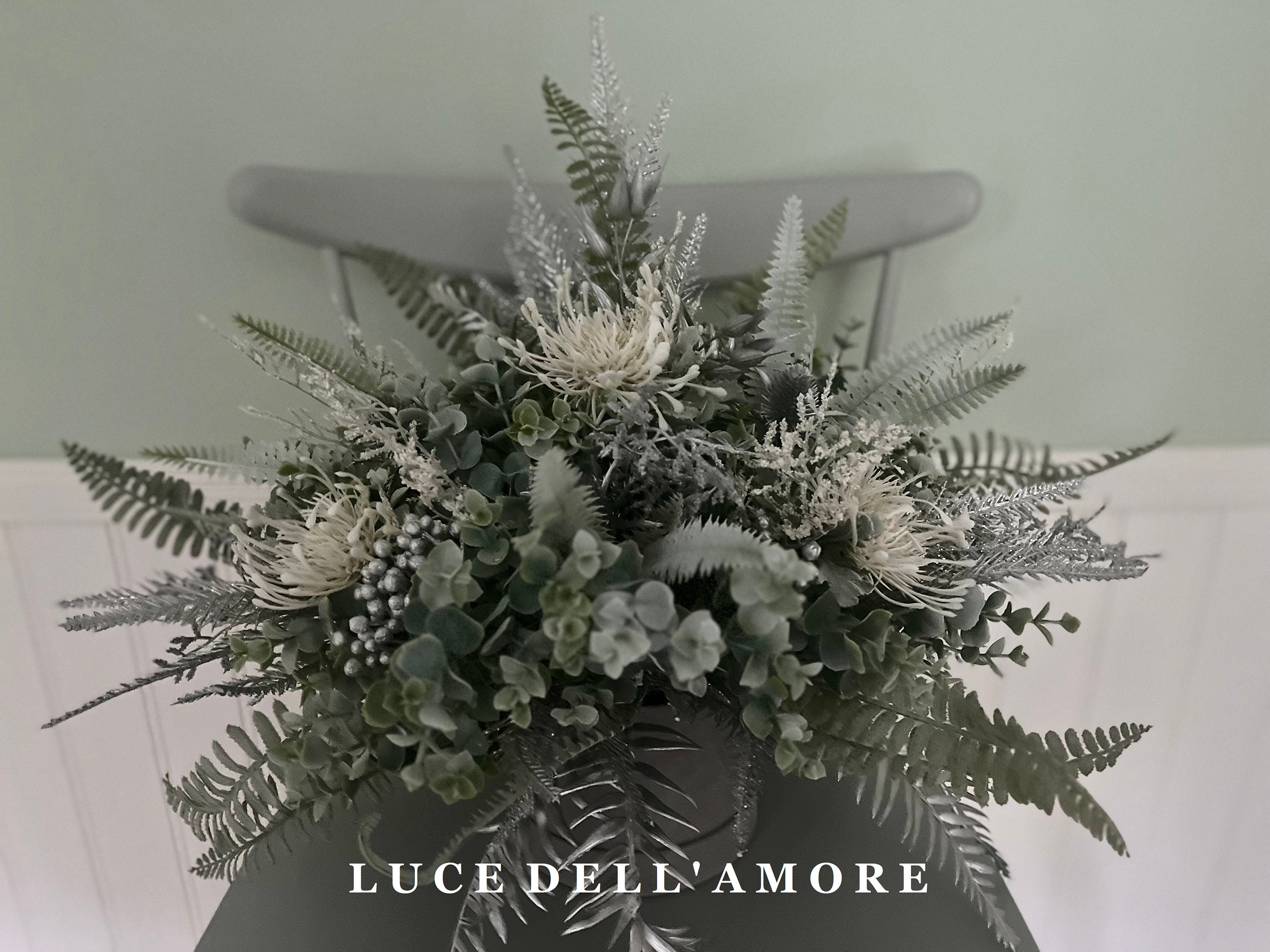Winter Wonderland Floral Arrangement Presented in a Hat Box