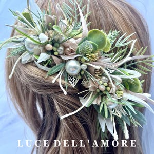 Wedding Brides Flower Hair Comb, Blush, Pink Taupe and White Floral Hair Comb, Bridal Hair Piece.