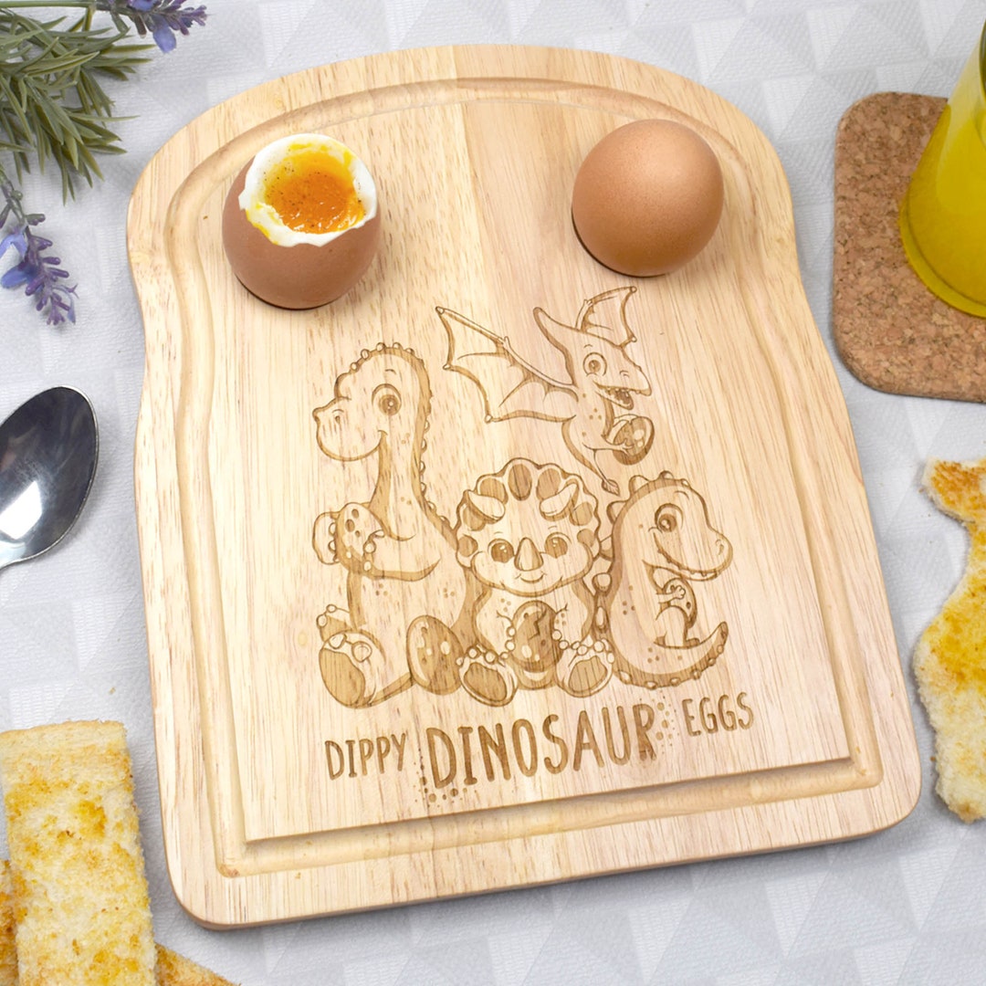 Dino Box 'dippy Dinosaur Eggs' Wooden Breakfast Board Etsy