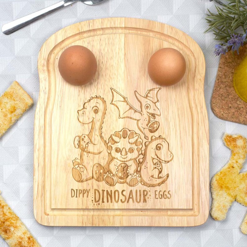 Dino Box 'dippy Dinosaur Eggs' Wooden Breakfast Board - Etsy UK