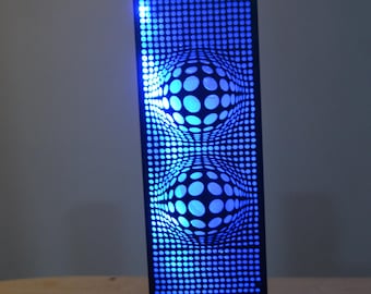 Lámpara LED RGB de madera con efecto ilusión óptica – Luz nocturna Bluetooth – Decoración geométrica moderna