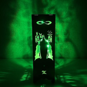 Gemini Zodiac LED-Lampe: Bluetooth Holznachtlicht mit Sound & Musik-Modi