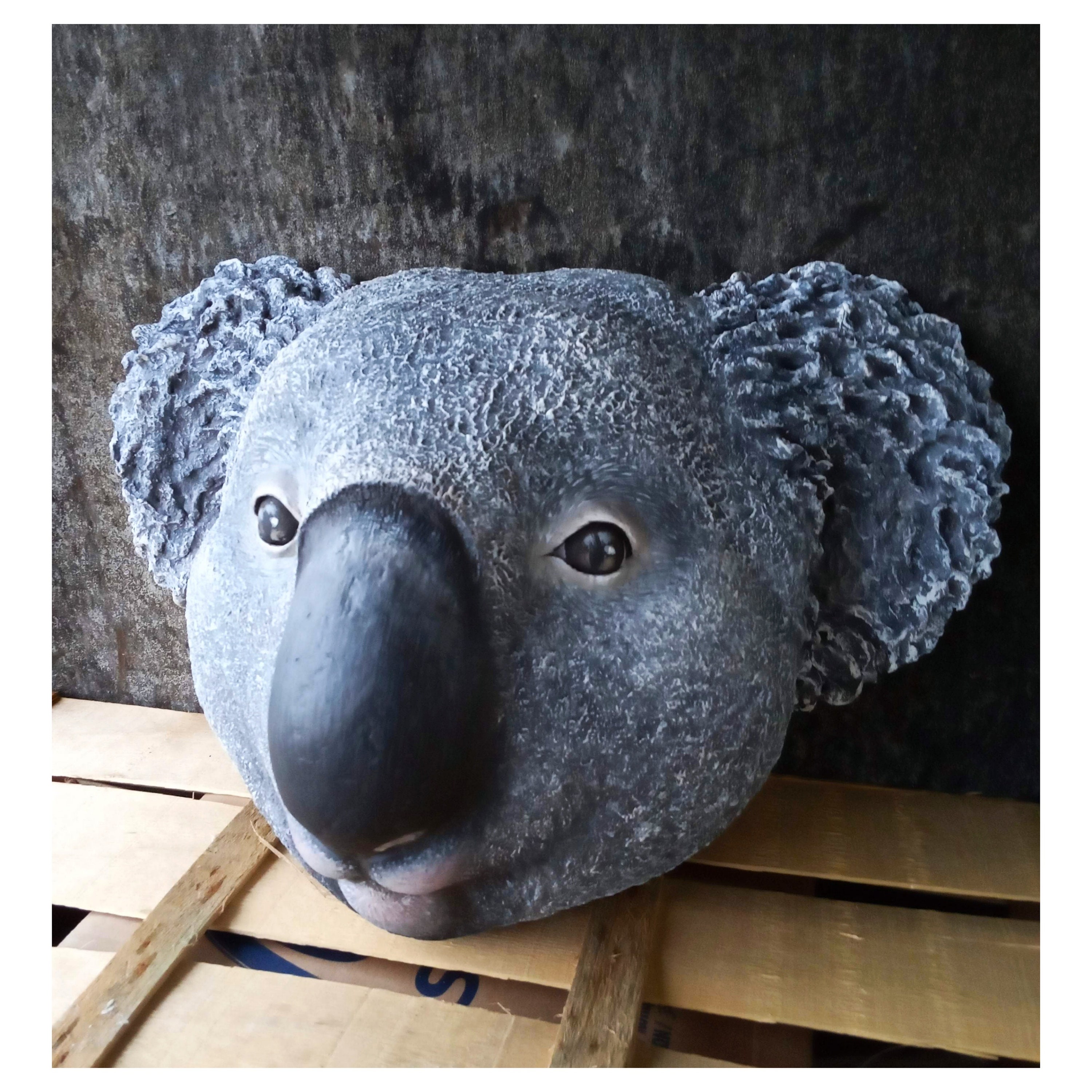 Koala from papier mache masses Vegantaxidermy Animal head Decor for a house  Decor for walls Large Mounted Animal Head Wall Sculpture