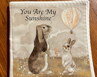 You are my sunshine fabric baby book, animals fabric book, fabric book, cloth baby book, soft baby book, personalized cloth baby book