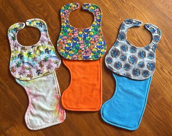 Dancing Bears Baby Bib and Burp Cloth Set