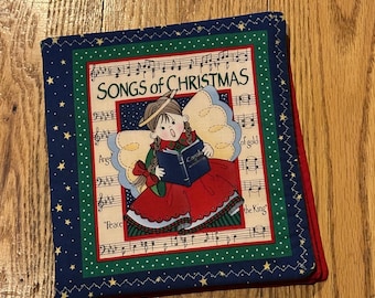 Songs of Christmas cloth Songbook, Cotton Cloth Soft Book, Christmas fabric book, holiday baby book