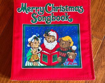 Merry Christmas Songbook, Cotton Cloth Soft Book, Personalized baby book