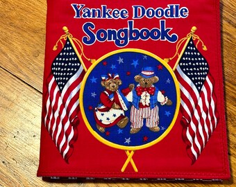 Yankee Doodle Songbook cloth fabric baby book,  America fabric book, fabric book, cloth baby book, baby quiet book, patriotic baby book