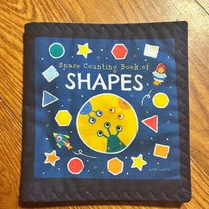 Space Counting book of Shapes soft cloth book, educational fabric book, fabric book, cloth baby book, fabric baby book, space cloth book