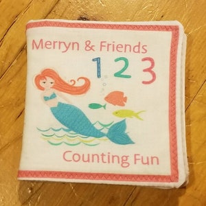 Counting and numbers cloth fabric baby book, Counting baby book, math baby book, fabric baby book, merry and friends counting fun cloth book