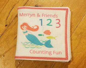 Mermaid Counting Cloth Baby Book: "Merryn & Friends" Cotton Fabric