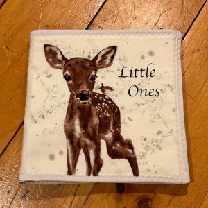 Little Ones cloth fabric baby book, deer fabric book, fabric book, cloth baby book, hedgehog baby book, bedtime stories quiet soft book