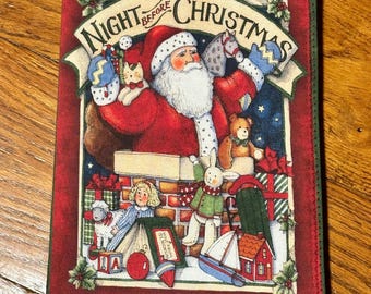 The Night Before Christmas Fabric Book,  Christmas soft book, Classic Christmas cloth book, personalized book panel