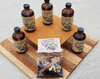 DIY Elderberry Syrup Kit: 8oz Amber Bottle & Label