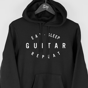 Guitar Hoodie, Guitar Player Gift, Eat Sleep Guitar Hoodie image 1