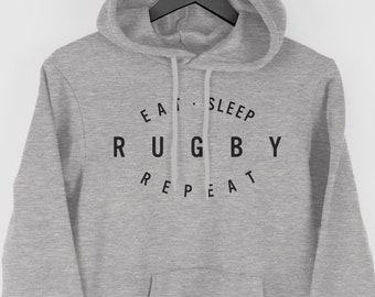 Rugby Hoodie, Rugby Fan Gift, Eat Sleep Rugby Hoodie,