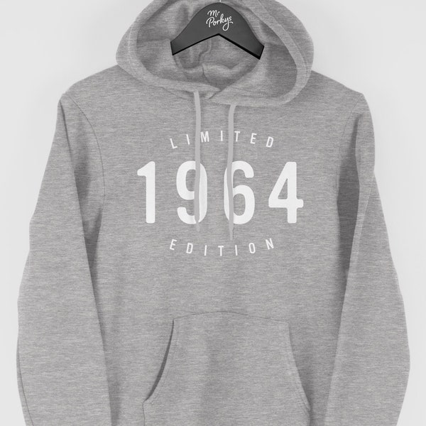 60th Birthday Hoodie for Men, 1964 Hoodie, 60th Birthday Gift for Him, Limited Edition 1964 Hoody for Men