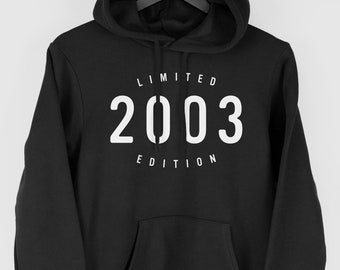 21st Birthday Hoodie for Men, 2003 Hoodie, 21st Birthday Gift for Him, Limited Edition 2003 Hoody for Men