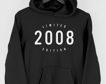 16th Birthday Boy Hoodie, 16th Birthday Gift for Boys, Limited Edition 2008 Hoodie, Hoody for 16th Birthday