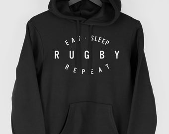 Rugby hoodie, rugby fan cadeau, eet slaap rugby hoodie,