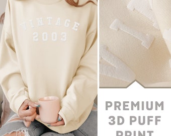 21e verjaardag Sweatshirt voor 2024, 2003 Jumper, 21e verjaardagscadeau, Vintage 2003 Sweatshirt met Premium 3D Puff Print door Mr Porkys™